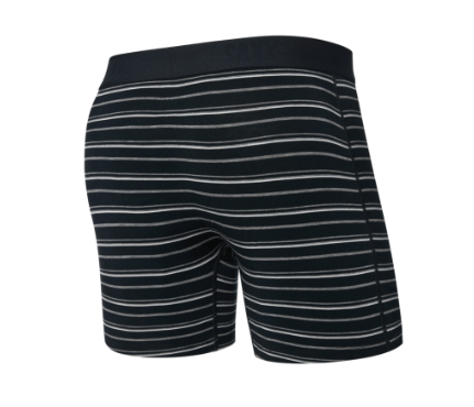 VIBE XTRA SOFT COMFORT BOXER BRIEF FLY - BLACK STRIPE