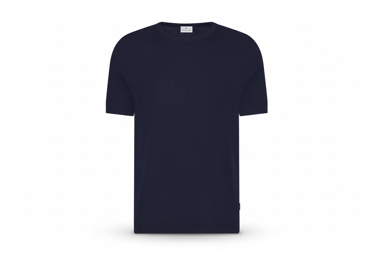 Luxe Knit T-Shirt in Navy
