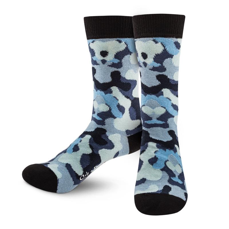 Blue Camo Print Dress Socks