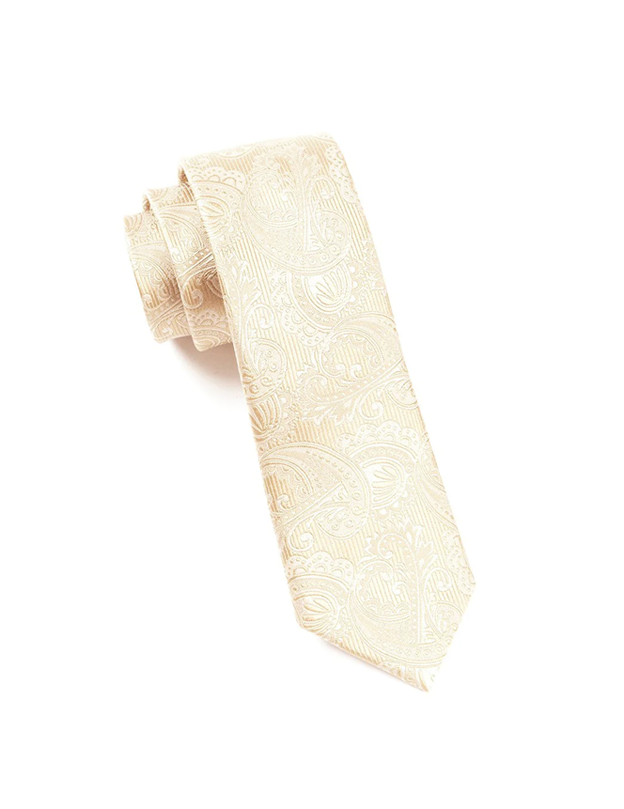 Twill Paisley Champagne Tie