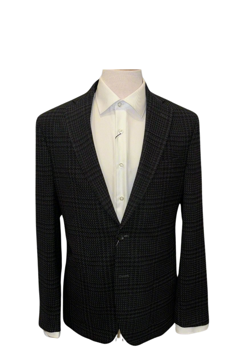 Black/Grey Houndstooth Checked Sport Coat