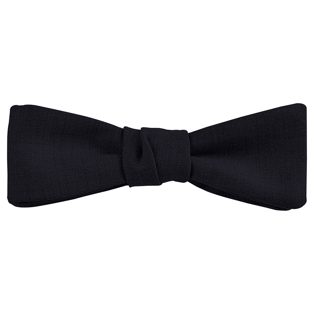 Black Italian Silk Cigar Bow Tie