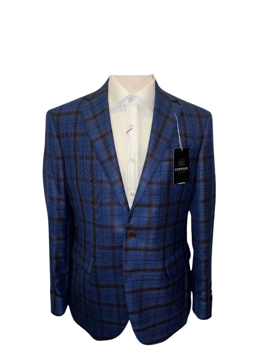 Coppley Navy/Brown Checked Sport Coat