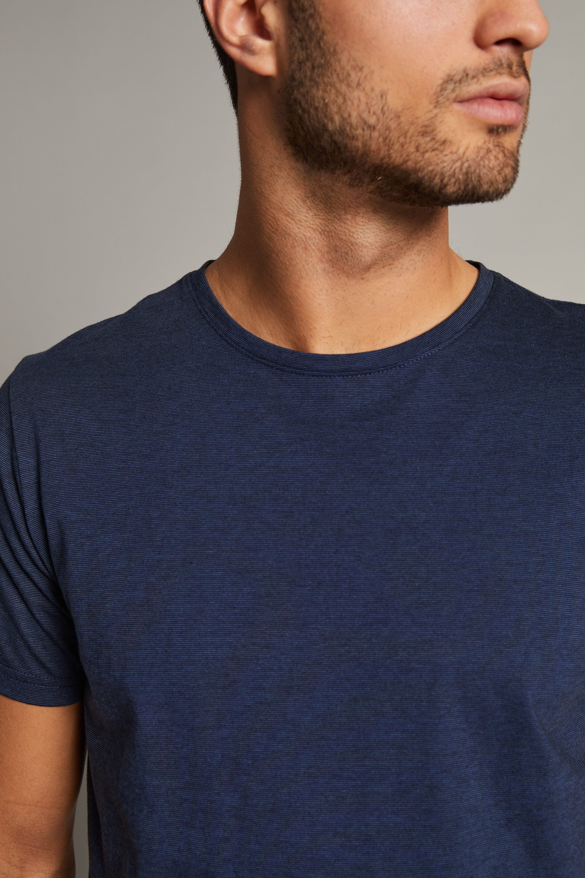 Jermane Mini Stripe T-Shirt in Sharp Blue, T shirts for men, stripe t shirts for men, t shirt design