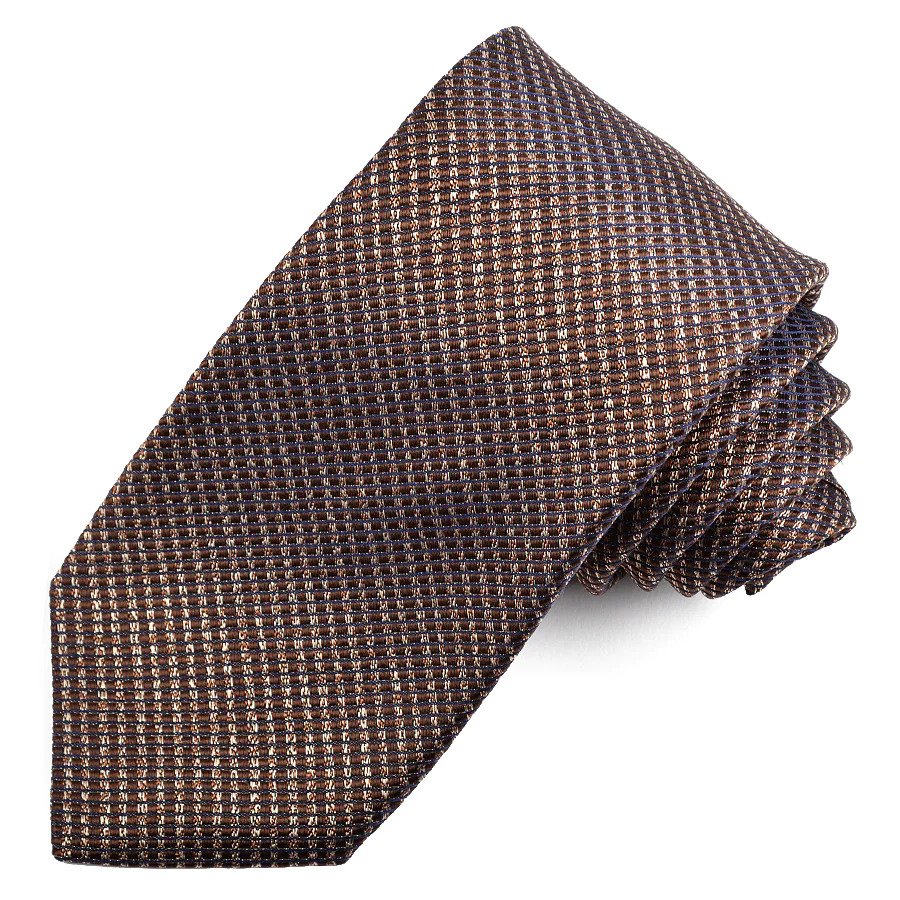 Brown Silk Woven Men's Tie