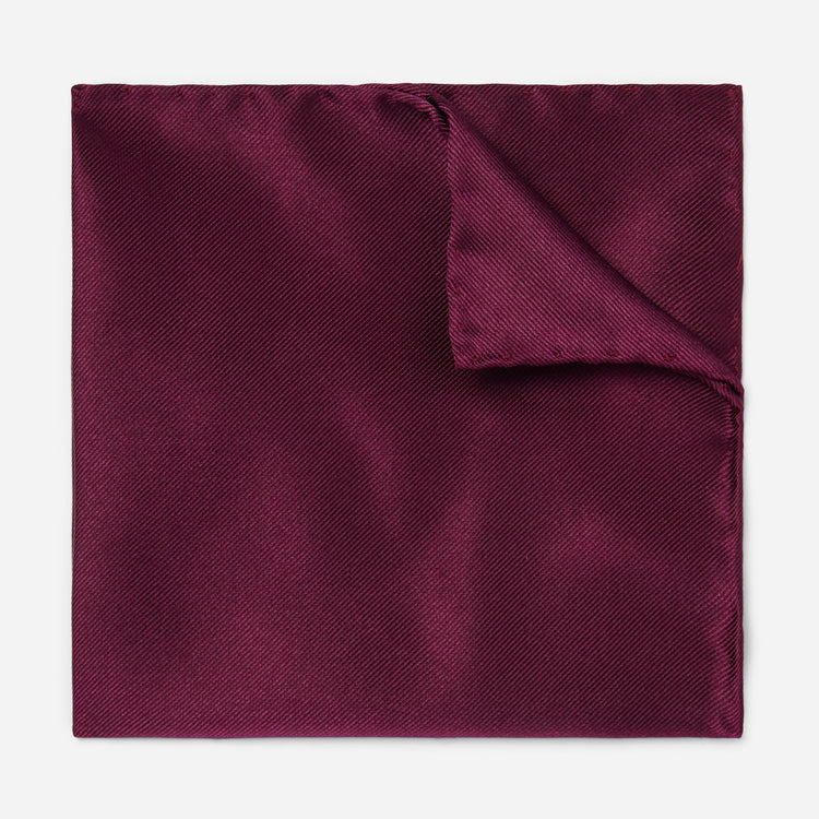 Solid Twill Wine Pocket Square