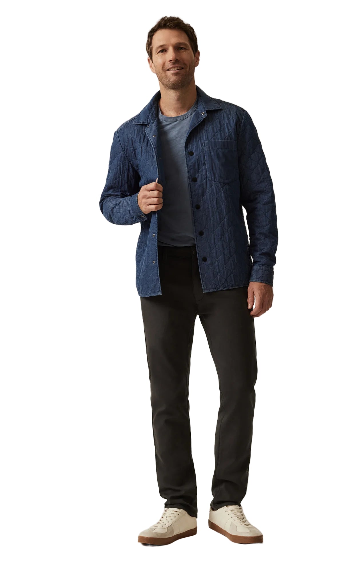 Verona Slim Leg Chino Pants in Dark Grey High Flyer