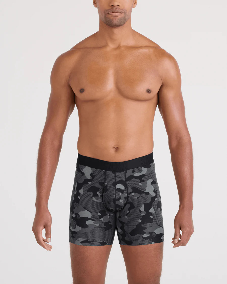 DropTemp® Cooling Cotton Boxer Brief in Pebble Camo-Graphite