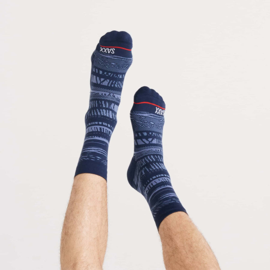 Socks in Blue Stripe/Heather Grey