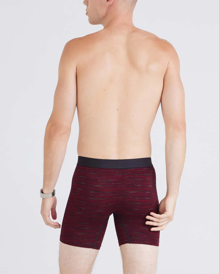 VIBE XTRA SOFT COMFORT BOXER BRIEF FLY 2PK Black/Red Stripe