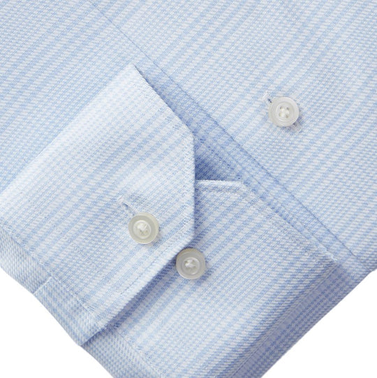 Natural Stretch Yoga Twill Premium Luxury Dress Shirt in Pastel Blue Check